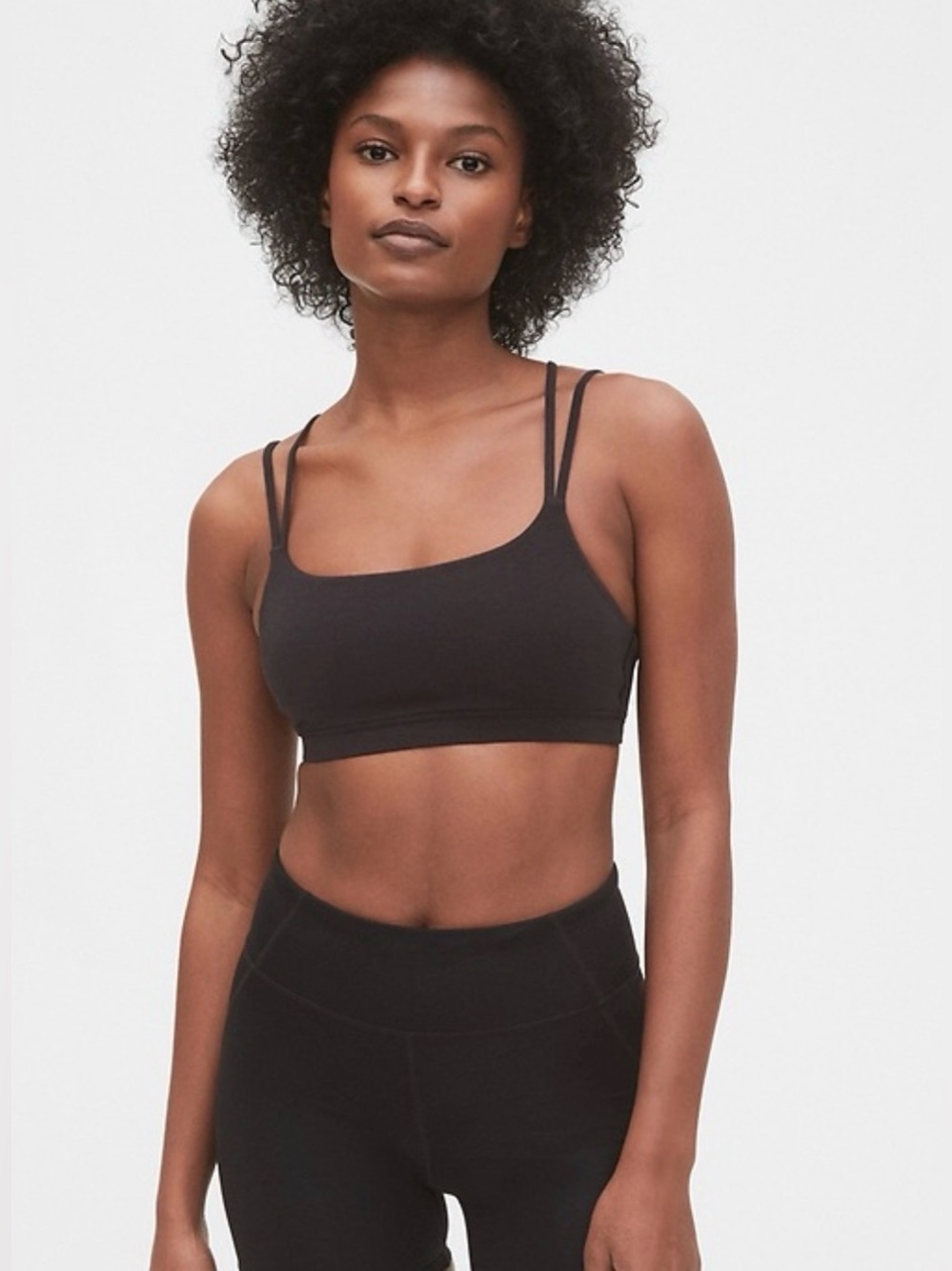 GAP Double-Strap Crop Bralette — Black